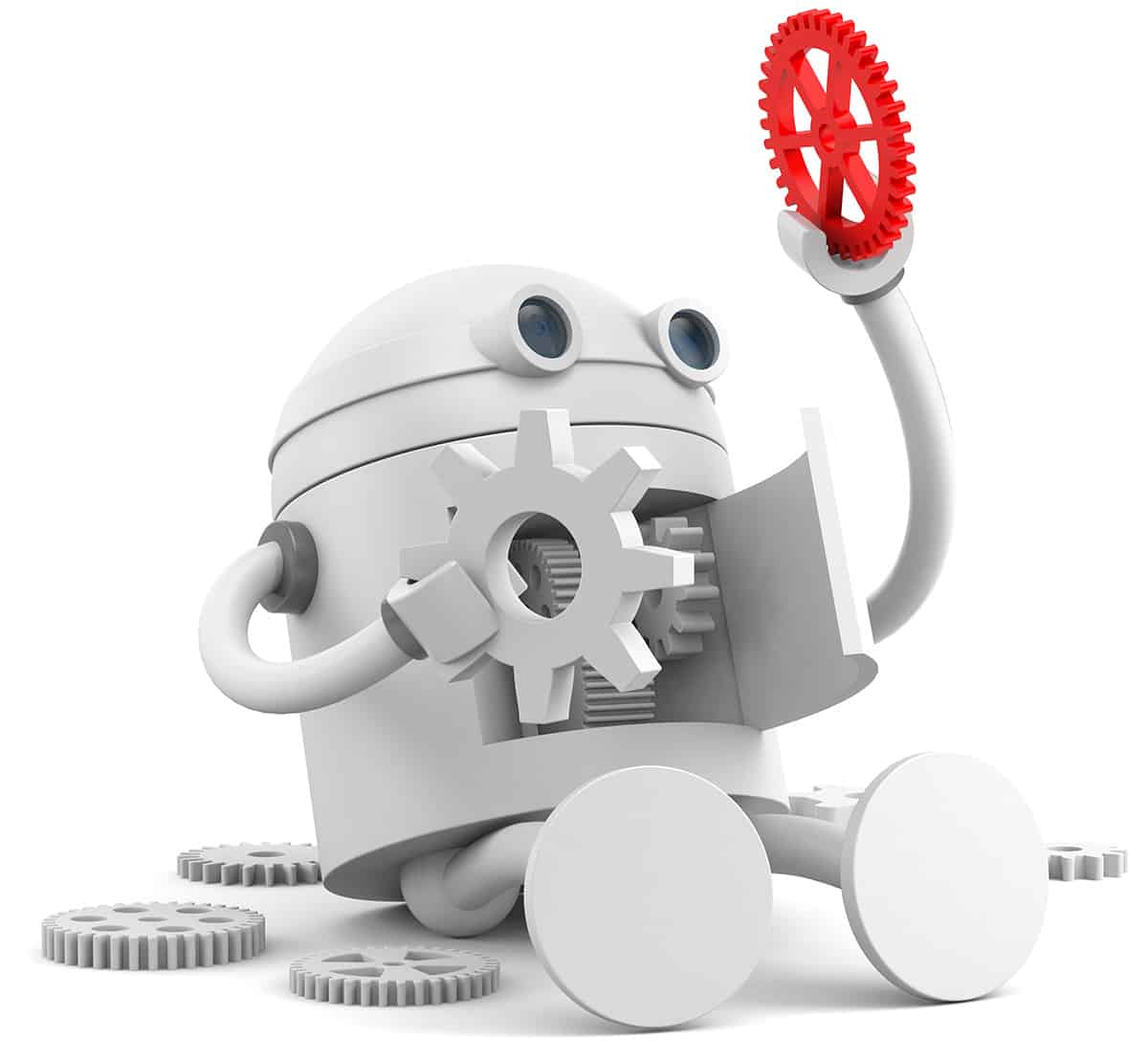 broken robot with details of its mechanism. for your website projects. 3d illustration