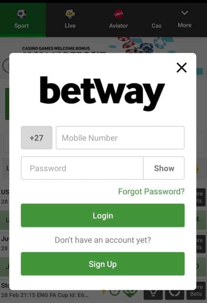 betway app login south africa