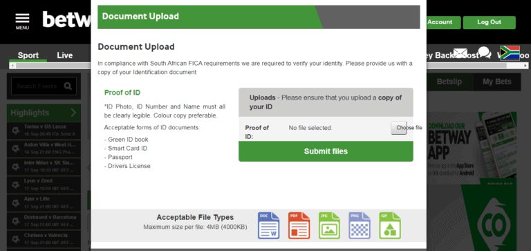 betway fica upload documents