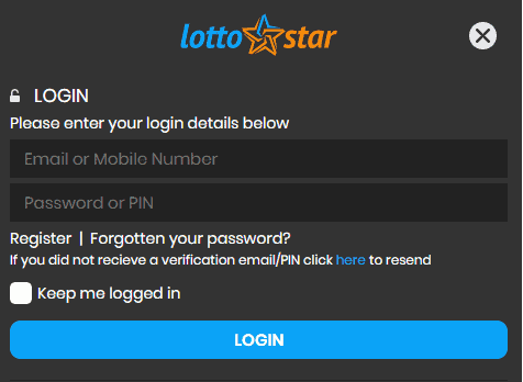 LottoStar login