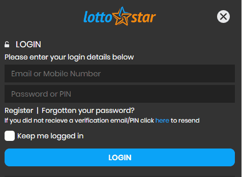 lottostar login page