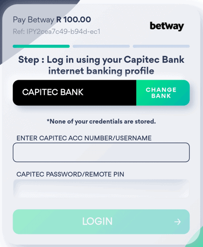 betway capitec ozow payment