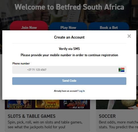 betfred south africa registration