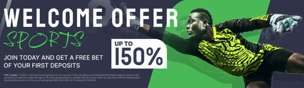 fafabet welcome bonus 150% up to r5000 south africa
