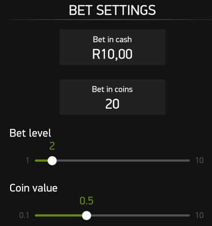 betway netent slots bet settings