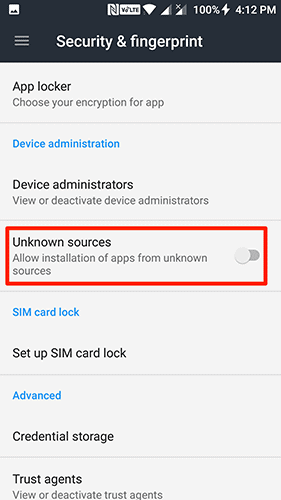 install app allow unknown sources