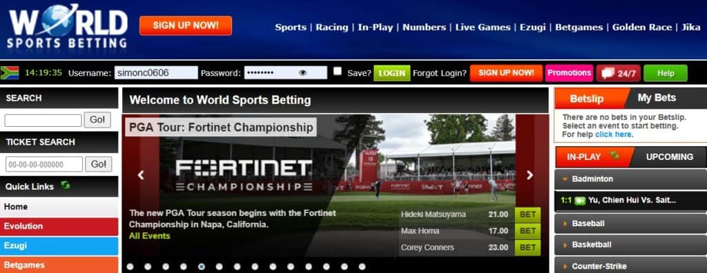 world sports betting desktop site