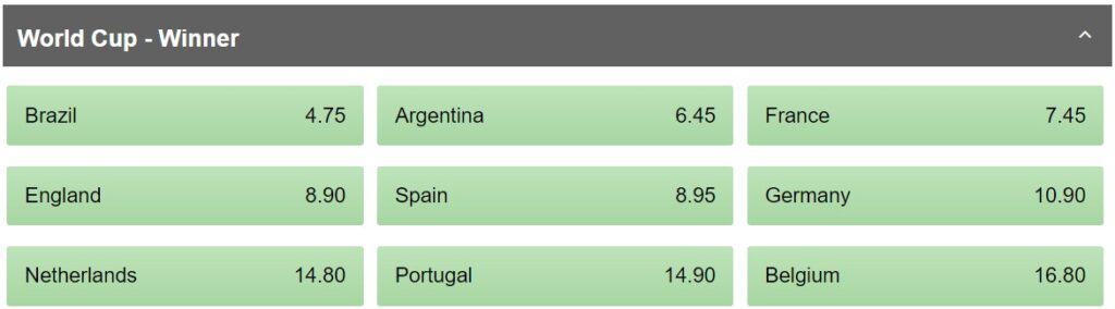 betway world cup outright betting