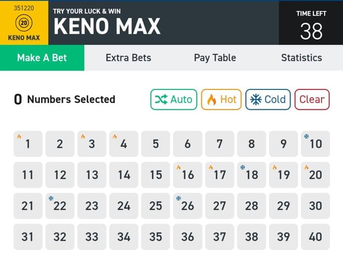 betfred south africa keno max
