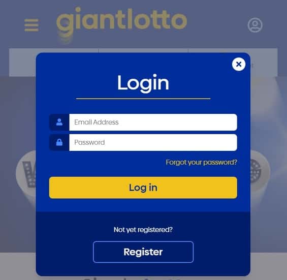 giant lotto login