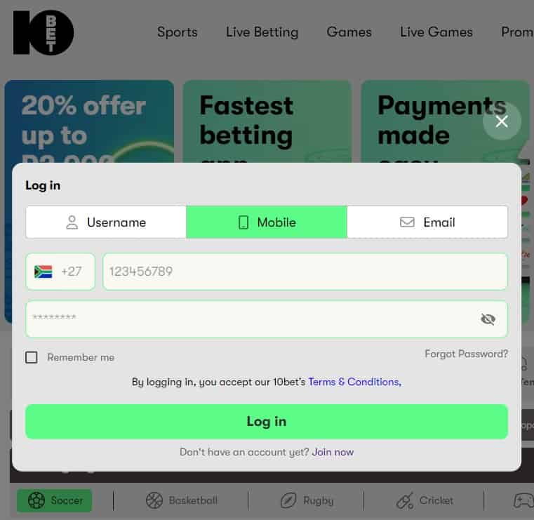 10bet login guide for 10bet south africa